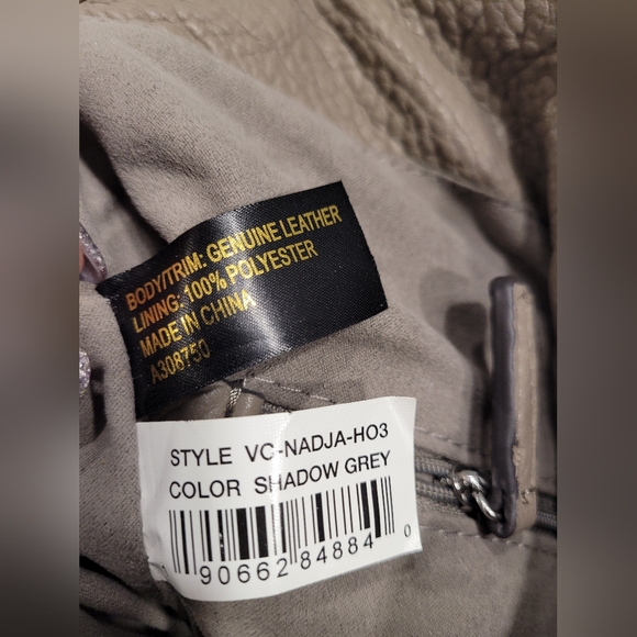 Vince Camuto Nadja Hobo Shadow Grey Pebbled Leather Braided Strap NWT $258 - Picture 13 of 16